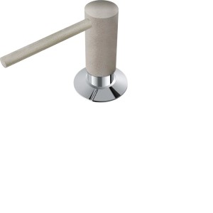 Dozownik do mydła t.b.t. z kamienia i chromu.