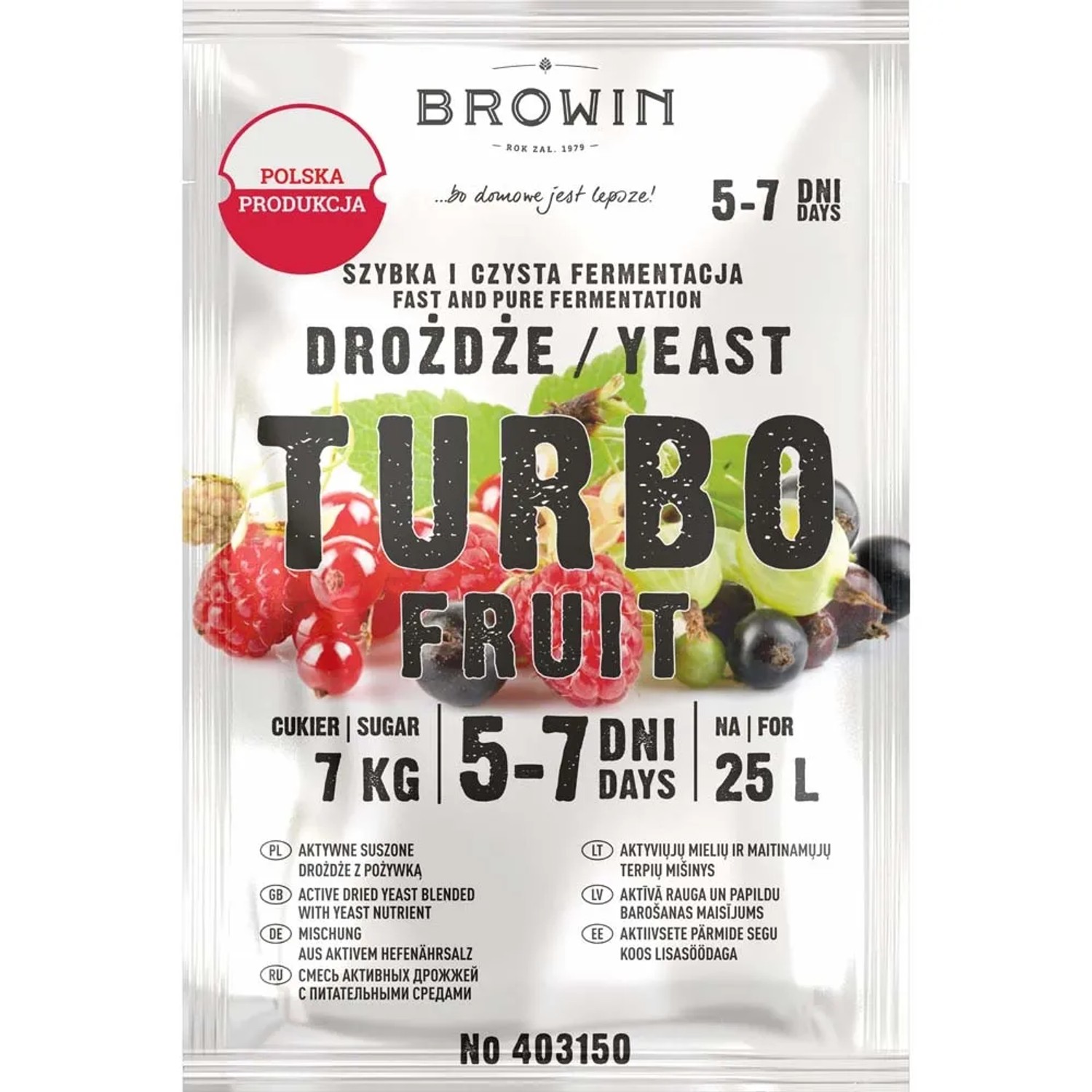 Drożdże gorzelnicze Turbo 5-7 dni - 40 g