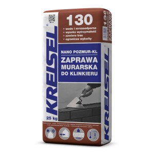 Kreisel Nano Pozmur-KL zaprawa murarska do klinkieru, worek 25 kg. Zaprawa murarska do klinkieru.