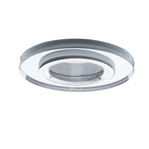 Eko-Light Oczko sufitowe szklane 1xGU10 max. 9W LED okrągłe srebrne
