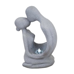 Dekoracyjna fontanna ogrodowa z kamienia t.b.t. z oświetleniem LED.