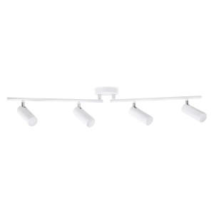 Biała lampa sufitowa LED z czterema reflektorami, idealna jako Listwa świetlne LED.