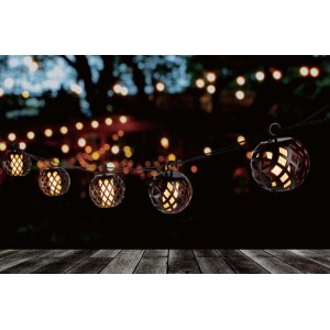 Düwi Solarny łańcuch świetlny LED DANCING FLAME 8 lampek 4,8m czarny