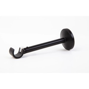 Czarny wspornik karnisza t.b.t. do montażu ściennego.