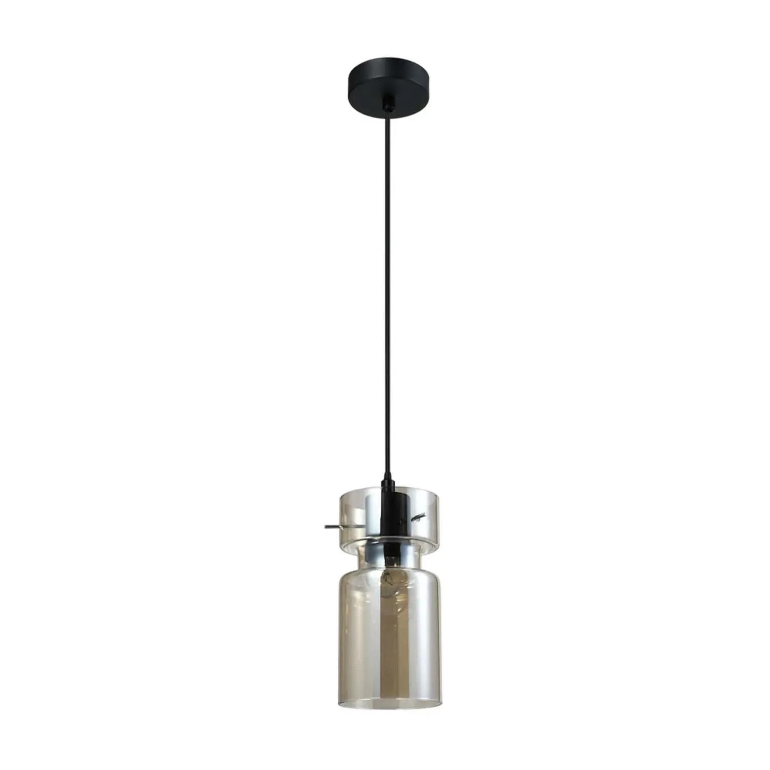 Light Prestige Lampa wisząca Nivio 1xE27 max. 15W LED czerń+szkło