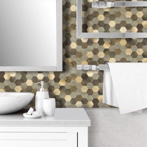 Mozaika ścienna samoprzylepna hexagon Skóra 28,8x29,2