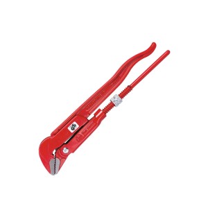 Czerwony klucz kątowy do rur LUX Comfort 320 mm do prac hydraulicznych, regulowana szerokość szczęk.