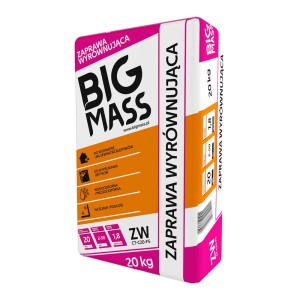 Zaprawa wyrównująca Big Mass, worek 20kg, do użytku wewnątrz i na zewnątrz.