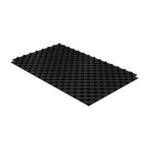 Czarna mata grzewcza t.b.t. do ogrzewania podłogowego, widok szczegółowy.