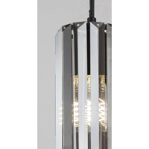 Nowoczesna lampa wisząca z elementami szkła i metalu. Elegancka lampa wisząca do stylowego oświetlenia.