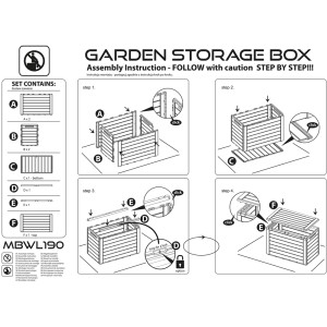 Instrukcja montażu skrzyni ogrodowej t.b.t., krok po kroku.