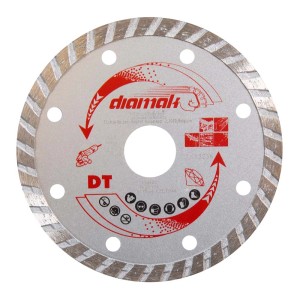 Diamentowa tarcza tnąca do szlifierek kątowych, odpowiednia do płytek i kamienia.