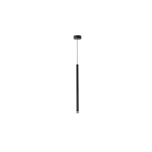 Minimalistyczna czarna lampa wisząca t.b.t. do wnętrz.