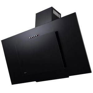Czarny okap ścienny t.b.t. do kuchni.