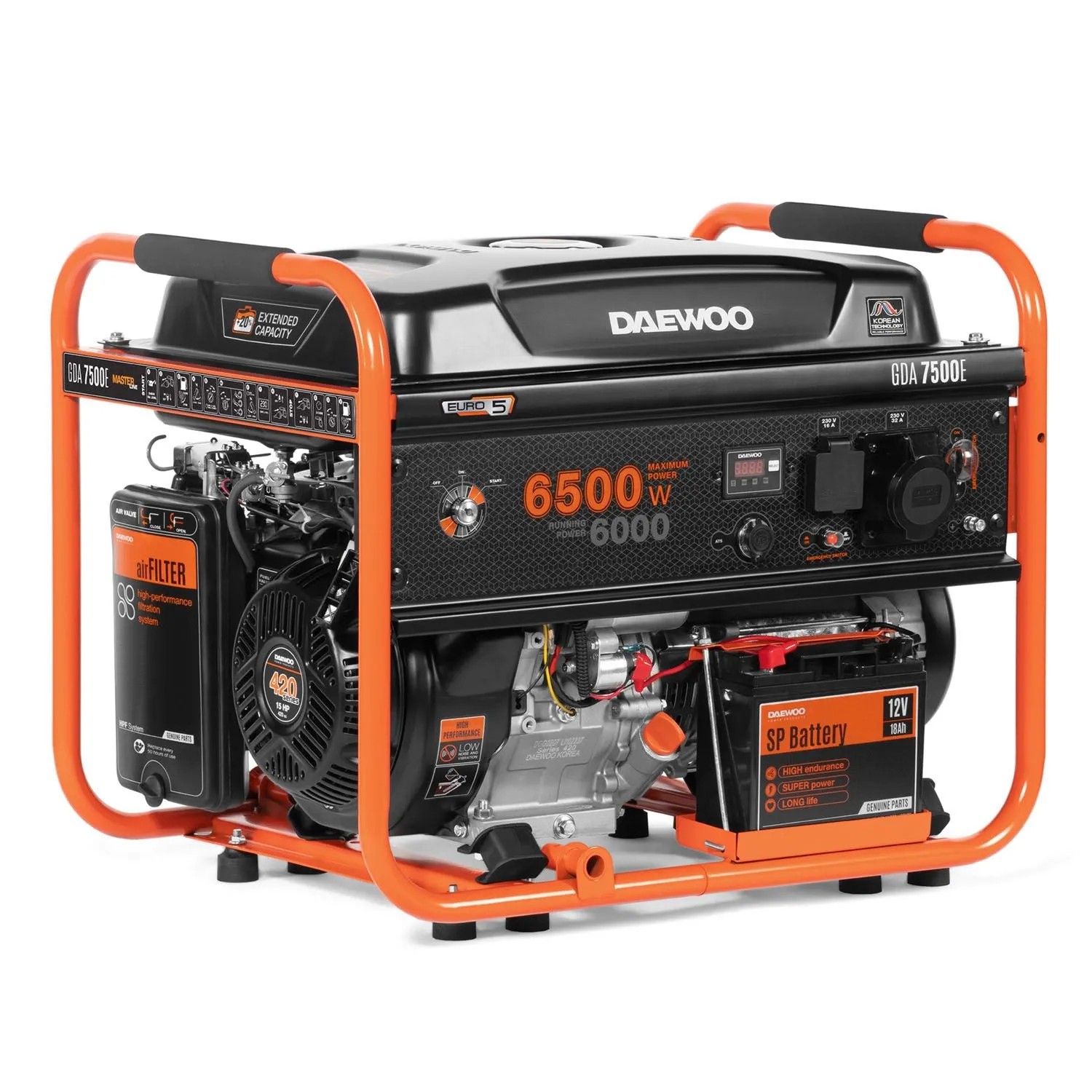 DAEWOO Agregat prądotwórczy benzynowy GDA 7500E 6500W