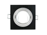 Polux Oczko ruchome SOUTH OPAL aluminium kwadratowe czarne szczotkowane GU10