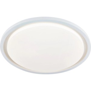 Biały, okrągły plafon LED t.b.t. do montażu sufitowego.