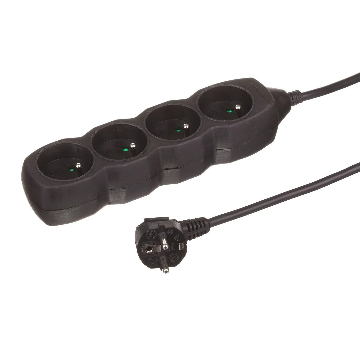 Düwi Przedłużacz 4-gniazdowy 2P+Z 3x1,0 mm2 grafitowy 3 m