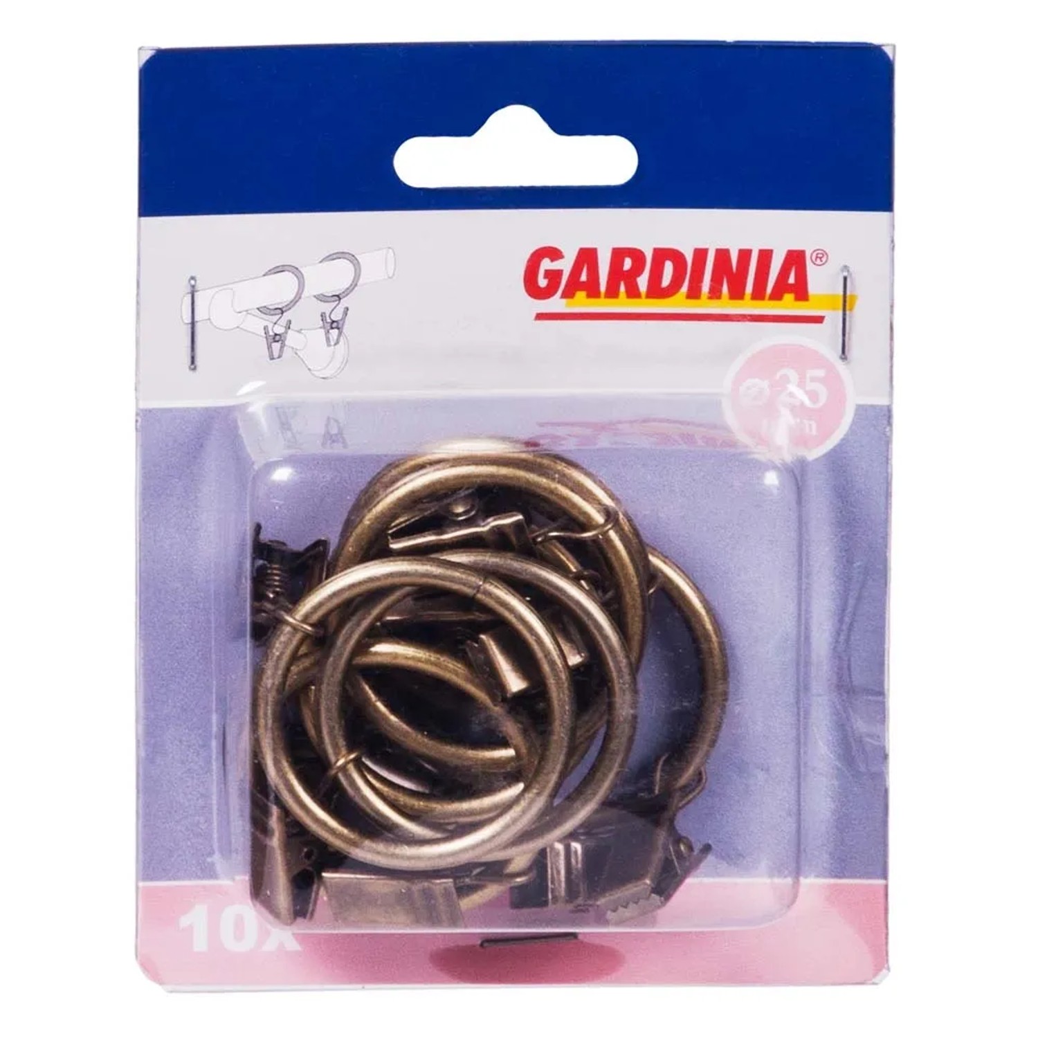 Kółka z żabką do karnisza BAROK 25 mm mosiądz