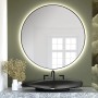 Lustro LED Bright Round Czarne Neutralne 90x90 cm