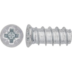 Wkręt do mebli z łbem płaskim, 6x13 mm, ocynkowany, z gniazdem PZ. Wkręty do drewna.