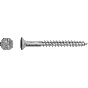 Wkręt do drewna z łbem stożkowym, 3x16 mm, rowek, ocynkowany, do połączeń drewnianych.