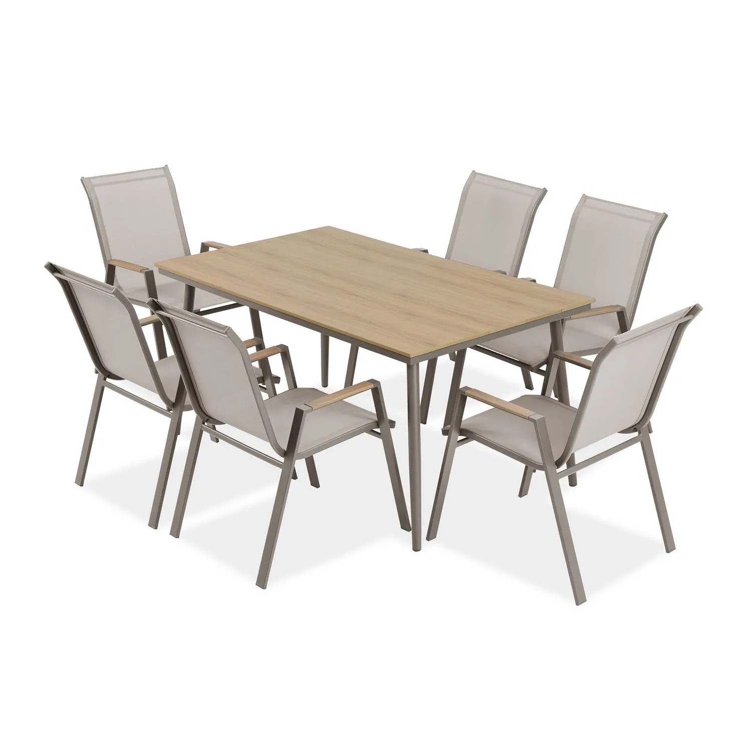 Komplet mebli jadalnianych NOVA DINING taupe 7-częściowy
