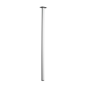 Biała noga do stołu Hettich, wysokość 800 mm, Ø 30 mm, do budowy mebli.
