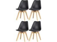 Komplet czterech krzeseł do jadalni Sara ekoskóra czarne