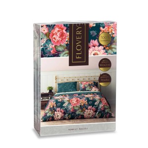 Pościel bawełniana FLOVERY 160 x 200 cm piwonie