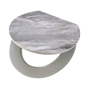 Deska sedesowa t.b.t. z efektem marmuru, szare wykończenie.