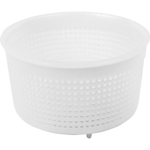 Biały, okrągły kosz fermentacyjny/pojemnik do odciekania do winiarstwa i przetwórstwa.