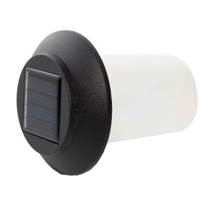 t.b.t. solarna lampa ścieżkowa z panelem słonecznym i białym kloszem.