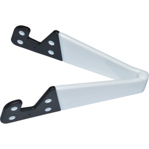 Biały plastikowy uchwyt na smartfona, 4 kolory, na stół lub w podróży.