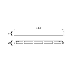 Struhm Lampa liniowa szczelna ARNOLD do świetl. LED 2xG13 72W IP65 szara
