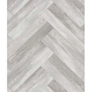 Jasna podłoga PCV we wzór jodełki do stylowych wnętrz.