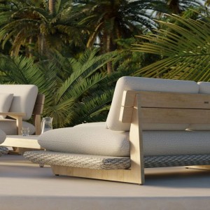 Esti&Esta x ZIEŃ Komplet mebli wypoczynkowych TULUM szary 6-częściowy