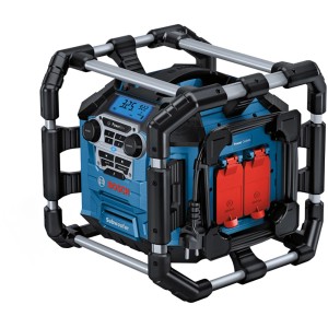 Bosch Professional Radio GPB 18V-5 C z bateriami i kablem aux, wytrzymałe radio budowlane z Bluetooth.