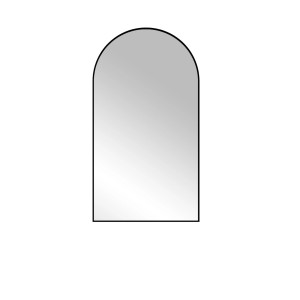 Prostokątne lustro z zaokrąglonymi rogami, czarna rama. Kategoria: Lustra.