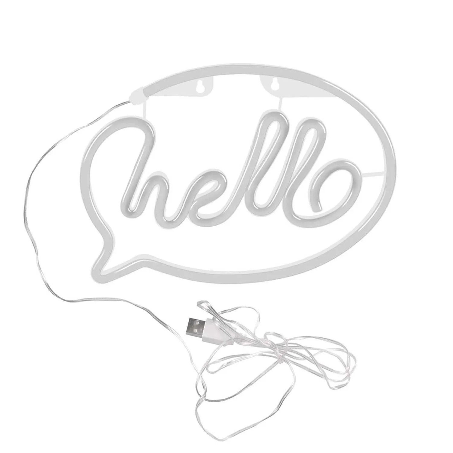 Goldlux Neon LED HELLO USB-A 3W zasilany bateriami 3xAA