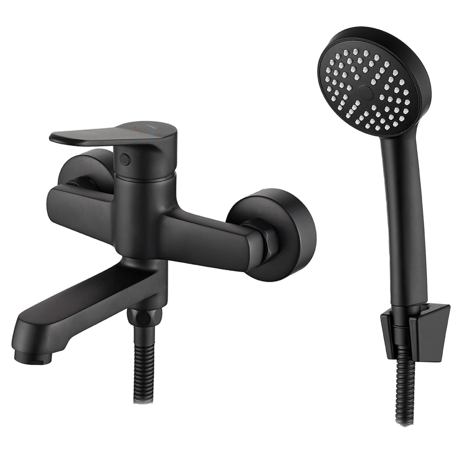 Kuchinox Bateria wannowa ścienna z zestawu natryskowego Atez czarna