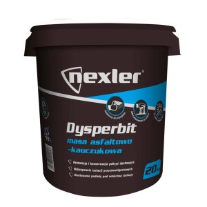 Wiadro Nexler Dysperbit, masa asfaltowo-kauczukowa do renowacji dachów i izolacji przeciwwilgociowej, 20 kg.