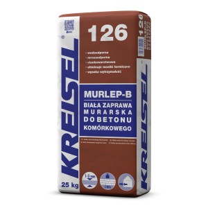 Kreisel Murlep-B zaprawa murarska do betonu komórkowego, worek 25 kg. Biała zaprawa.