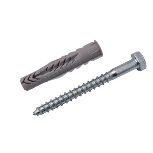 Fischer Uniwersalny kołek UX 10x60 ze śrubą, odpowiedni do różnych materiałów budowlanych.