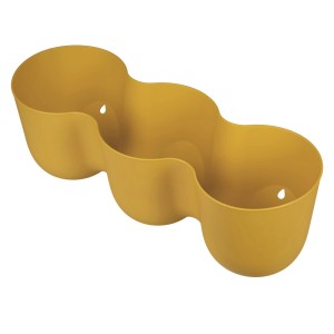 Żółta t.b.t. Osłonka z trzema przegródkami na rośliny.