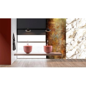 Panel szklany Stone Brown mirror Silver 1 element 60 x 120 cm