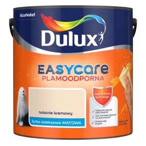 Farba do ścian Dulux EasyCare, kremowa, do wytrzymałych ścian.