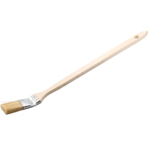 Pędzel do grzejników LUX 35 mm z drewnianą rączką i otworem do zawieszania, do malowania.