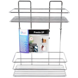 Sepio Półka Presto 2 półki prosta srebrna 24x11,5x36