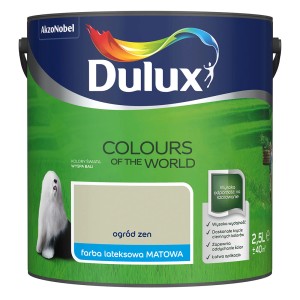 Wiadro z farbą Dulux Kolory Świata Ogród Zen, matowa farba lateksowa do ścian.